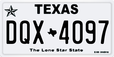 TX license plate DQX4097