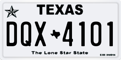TX license plate DQX4101