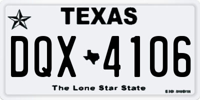 TX license plate DQX4106