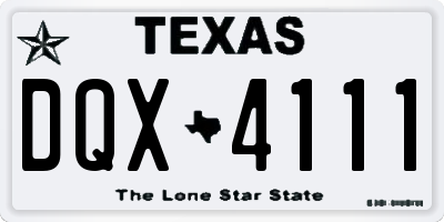 TX license plate DQX4111