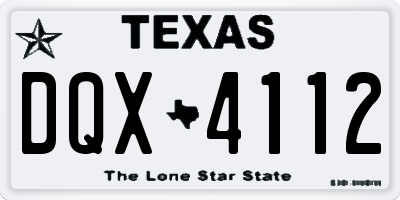 TX license plate DQX4112
