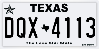 TX license plate DQX4113