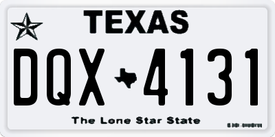 TX license plate DQX4131