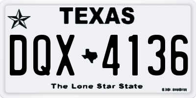 TX license plate DQX4136