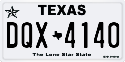 TX license plate DQX4140