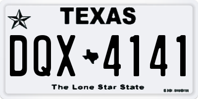 TX license plate DQX4141