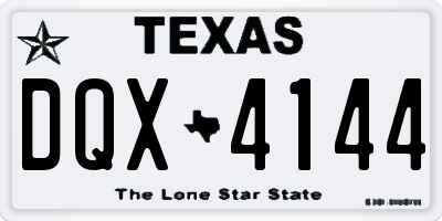 TX license plate DQX4144