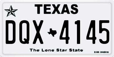 TX license plate DQX4145