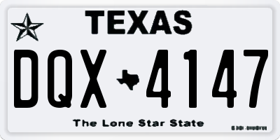 TX license plate DQX4147