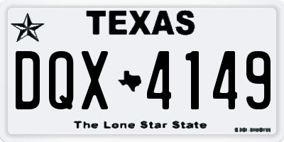 TX license plate DQX4149