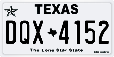 TX license plate DQX4152