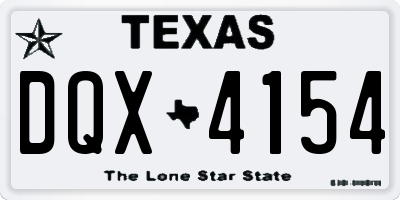 TX license plate DQX4154