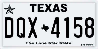 TX license plate DQX4158