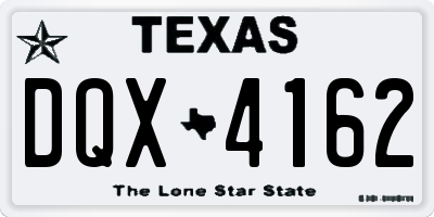 TX license plate DQX4162
