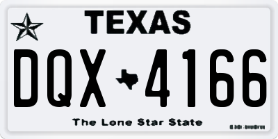 TX license plate DQX4166