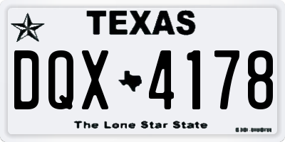 TX license plate DQX4178