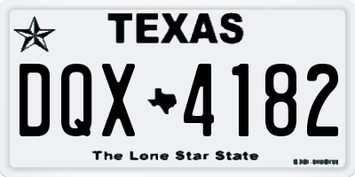 TX license plate DQX4182