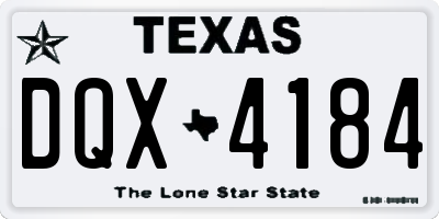 TX license plate DQX4184