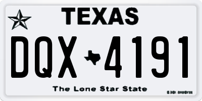 TX license plate DQX4191