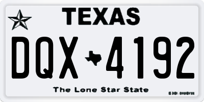 TX license plate DQX4192