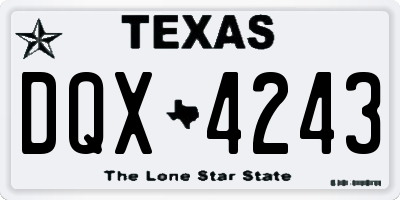 TX license plate DQX4243