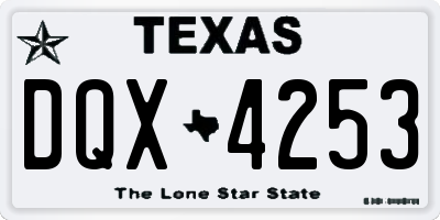 TX license plate DQX4253