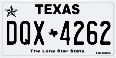 TX license plate DQX4262