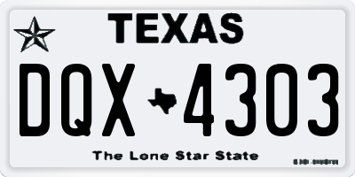 TX license plate DQX4303
