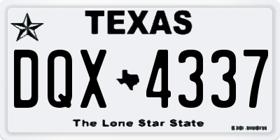 TX license plate DQX4337