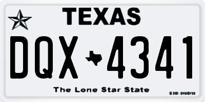 TX license plate DQX4341
