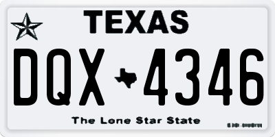 TX license plate DQX4346