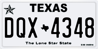 TX license plate DQX4348