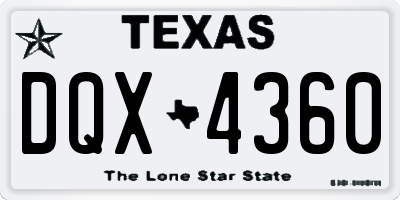 TX license plate DQX4360