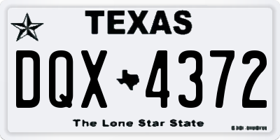 TX license plate DQX4372