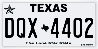 TX license plate DQX4402