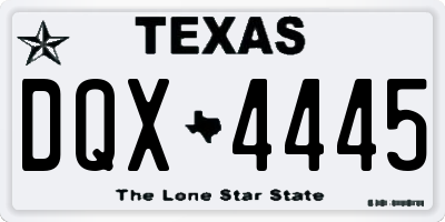 TX license plate DQX4445