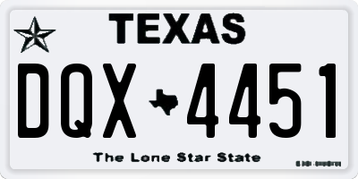 TX license plate DQX4451
