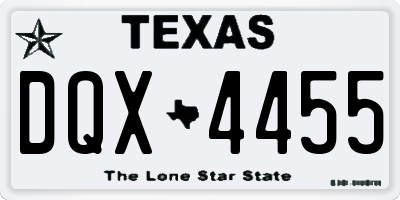 TX license plate DQX4455