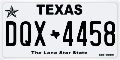 TX license plate DQX4458