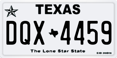 TX license plate DQX4459