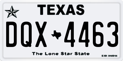TX license plate DQX4463