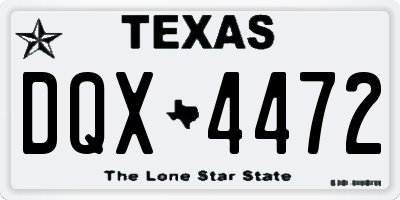 TX license plate DQX4472