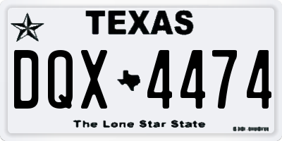 TX license plate DQX4474