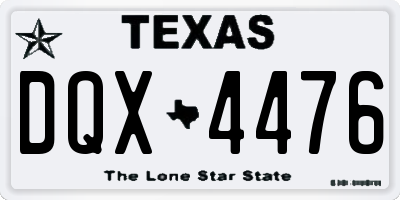 TX license plate DQX4476