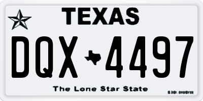 TX license plate DQX4497