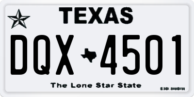 TX license plate DQX4501