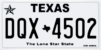 TX license plate DQX4502