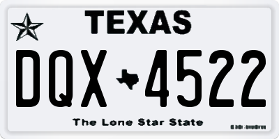 TX license plate DQX4522