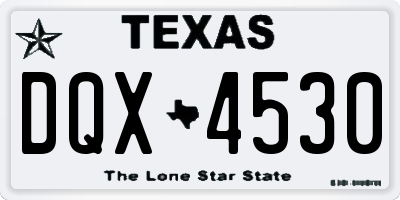 TX license plate DQX4530