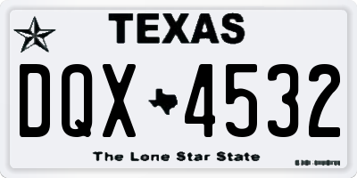TX license plate DQX4532